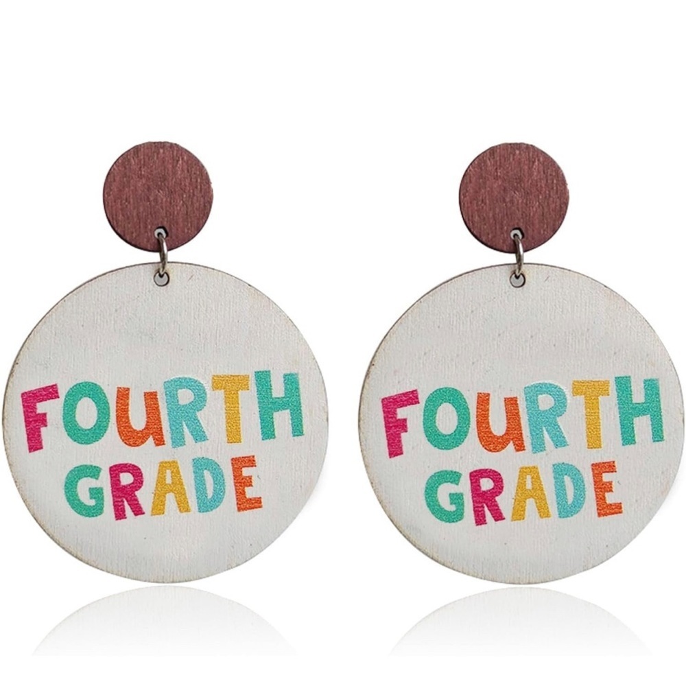 New hello fourth grade earrings